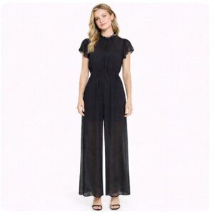 CECE/DILLARDS BLACK SEMI SHEER JUMPSUIT SIZE 6